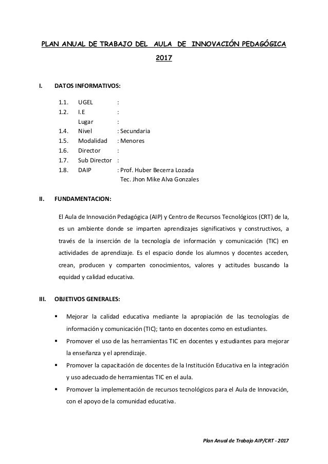 Plan anual de aip 2017 Plan anual de aip 2017