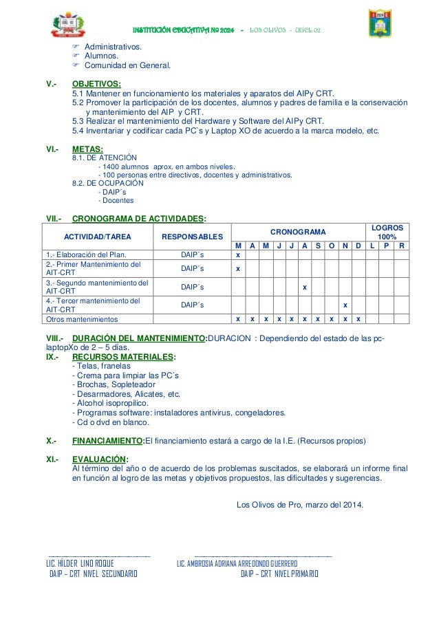 Plan anual de mantenimiento 2024 2014