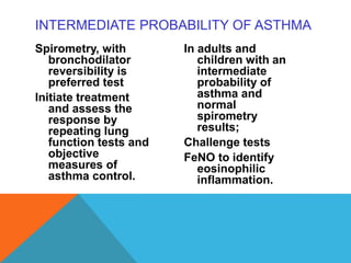 E O S I N O P H I L S
Elevated sputum eosinophil
predict asthma exacerbations
and responsiveness to ICS.
Patients with blo...