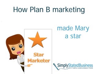 How Plan B marketing
made Mary
a star
 