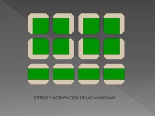 DISEÑO Y AGRUPACION DE LAS MANZANAS
 