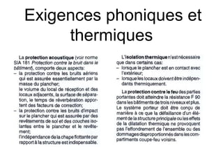 Exigences phoniques et
thermiques
 