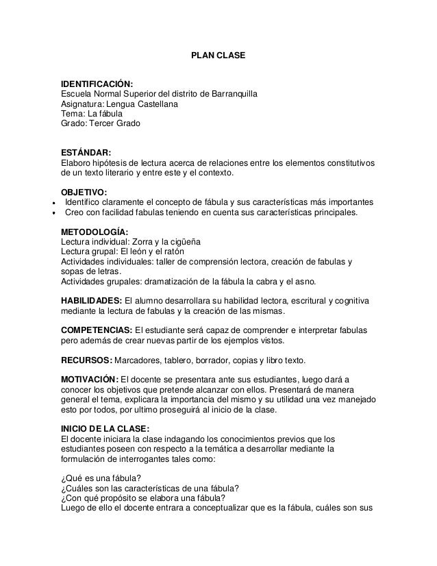 Plan clase