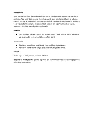 Plan clase idep lourdes gomez