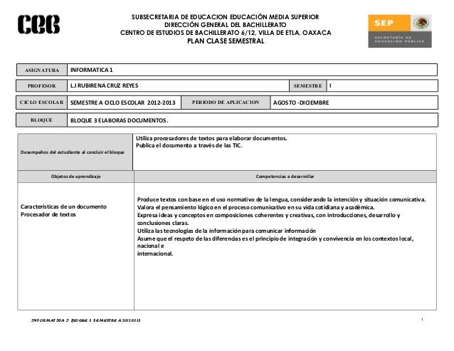 formato para planificacion de clases