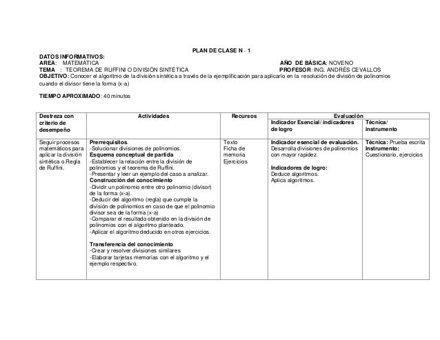 plan clases planeamiento de clases