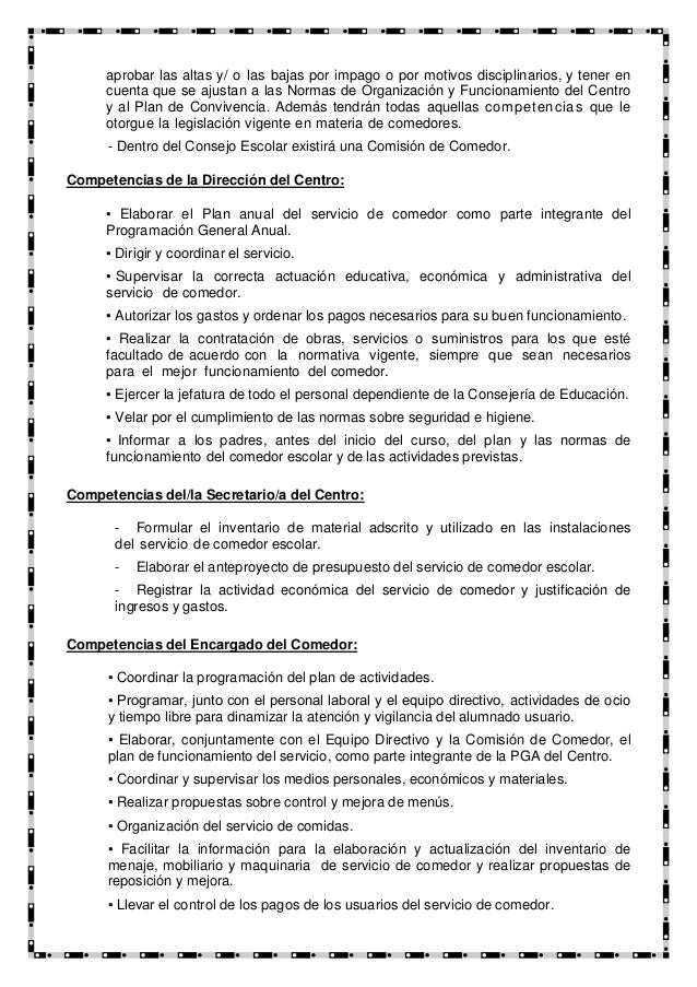 Plan comedor escolar Plan comedor escolar