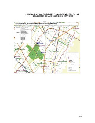 420
12. MAPA ATRACTIVOS CULTURALES TECNICO -CIENTIFICOS EN LAS
LOCALIDADES DE BARRIOS UNIDOS Y CHAPINERO
 