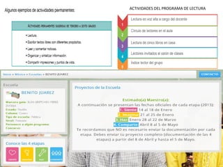 ACTIVIDADES DEL PROGRAMA DE LECTURA
 