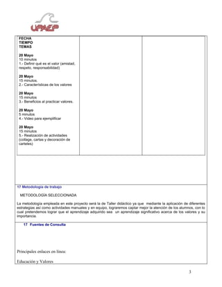 Plan Curso Valores Internado