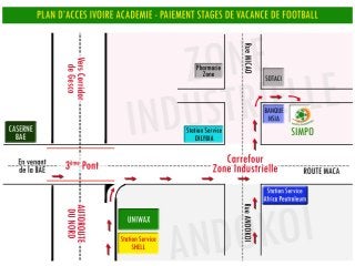 Plan d'accès Ivoire Académie - Zone industrielle de Yopougon