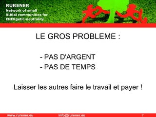 LE GROS PROBLEME : - PAS D'ARGENT - PAS DE TEMPS Laisser les autres faire le travail et payer ! 