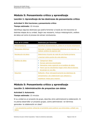 Plan de acción de pensamiento critico | DOC