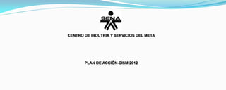 CENTRO DE INDUTRIA Y SERVICIOS DEL META




       PLAN DE ACCIÓN-CISM 2012
 