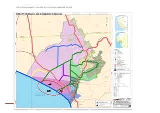 PLAN DE ACONDICIONAMIENTO TERRITORIAL DE LA PROVINCIA DE LAMBAYEQUE 2016-2026
ESTE DOCUMENTO NO DETERMINA LÍMITES TERRITORIALES.
Gráfico Nº 5.5: Mapa de Ejes de Integración de Desarrollo
 