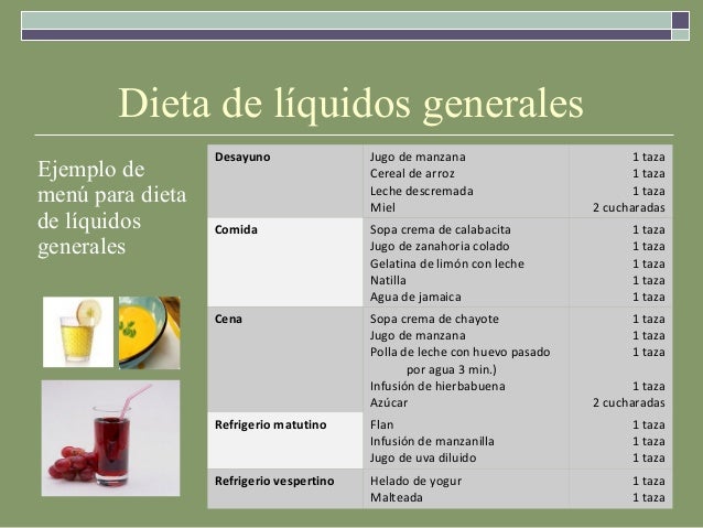 Menus dieta liquida