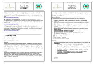 Plan de Area y Asignatura de Tecnologia e Informatica 2013