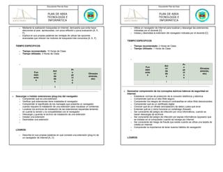 Plan de Area y Asignatura de Tecnologia e Informatica 2013