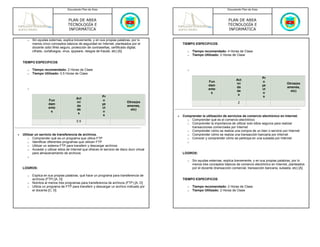 Plan de Area y Asignatura de Tecnologia e Informatica 2013