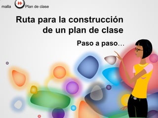 Ruta para la construcción
de un plan de clase
Paso a paso…
malla Plan de clase
 