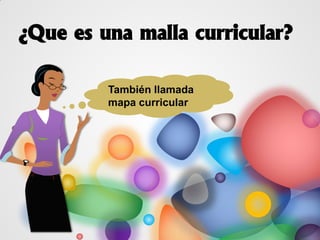 ¿Que es una malla curricular?
También llamada
mapa curricular
 