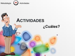 ACTIVIDADES
¿Cuáles?
Actividades
Metodología
 