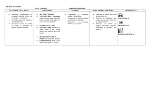 Plan de asinatura  inglés