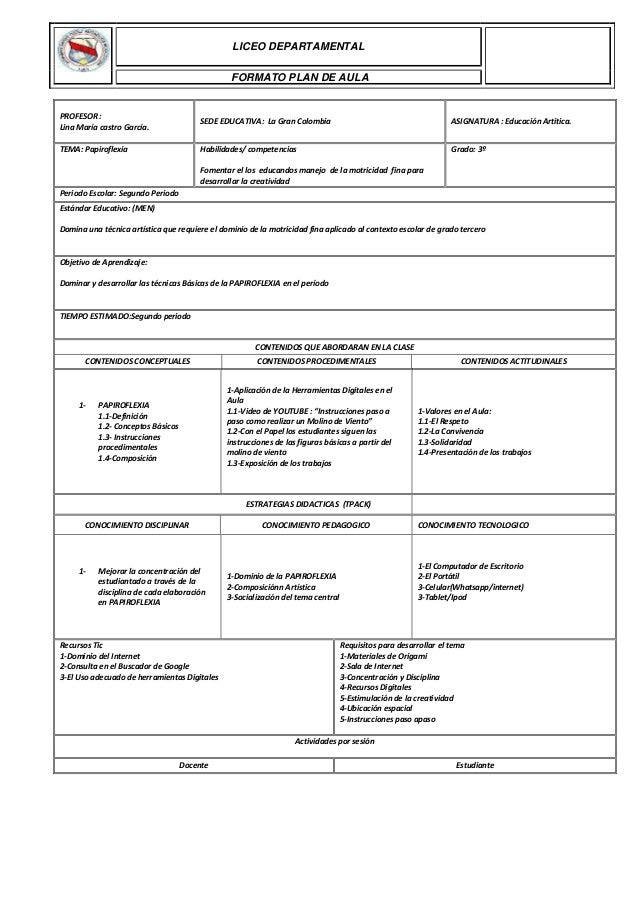 Plan De Aula Lorigami