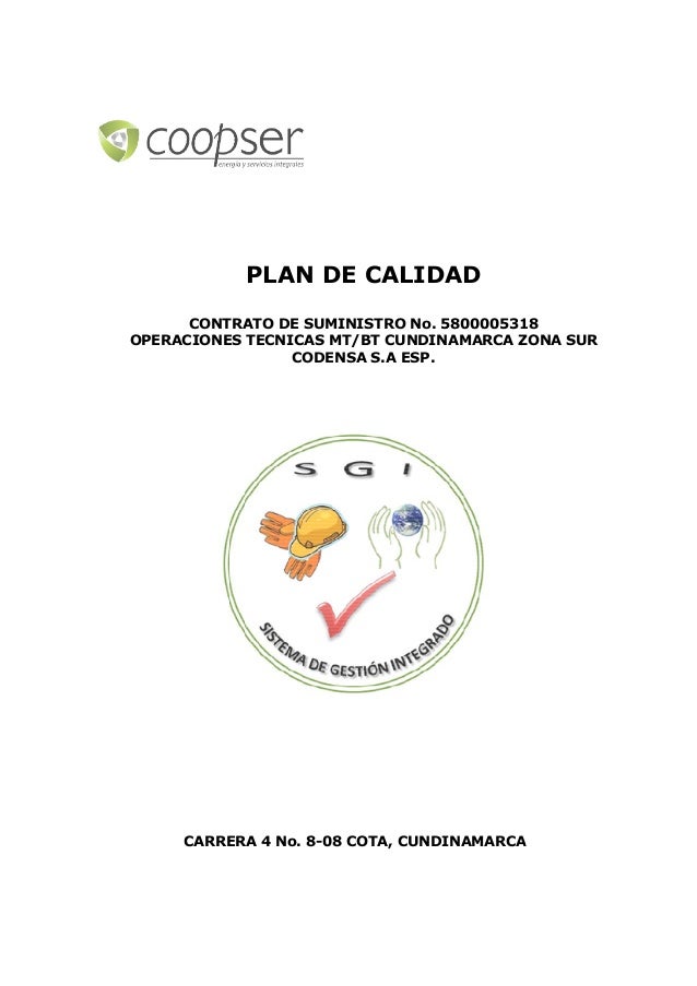 Plan De Calidad Ejemplo