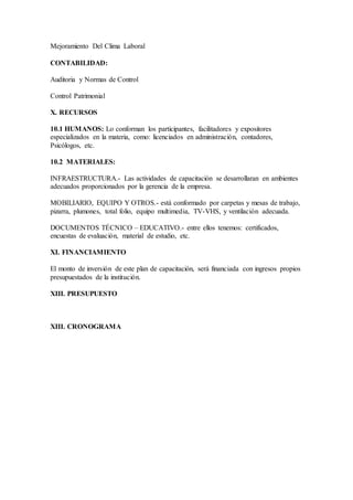 Plan de capacitacion | DOCX