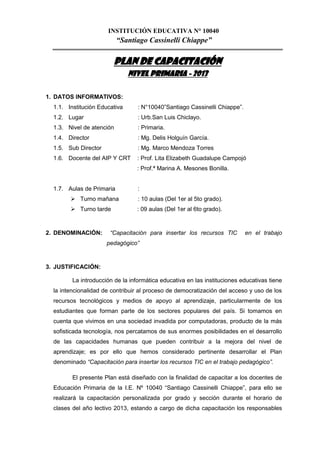 Plan de capacitacion 2013 | DOCX
