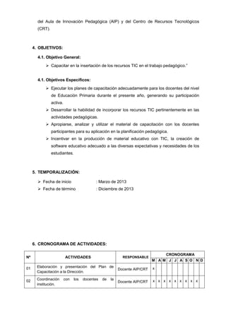 Plan de capacitacion 2013 | DOCX