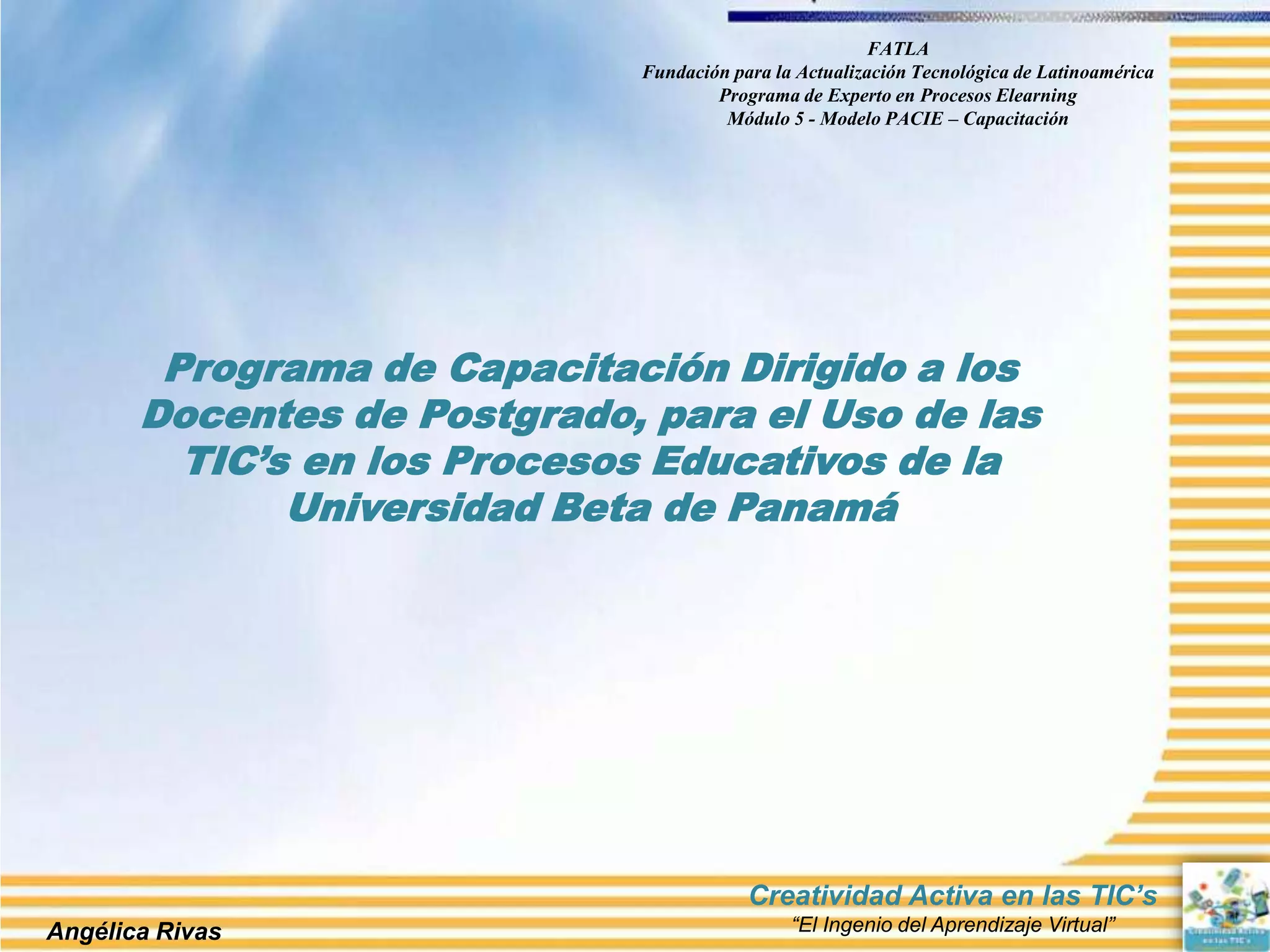 Plan de capacitacion docente universidad beta de panamá | PPT
