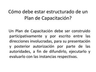 Plan de capacitacion instituto | PPTX