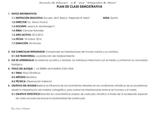 Plan de clase demostrativa | DOCX