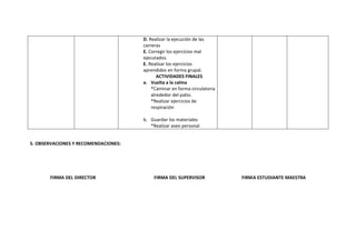 Plan de clase nº 1 educación física