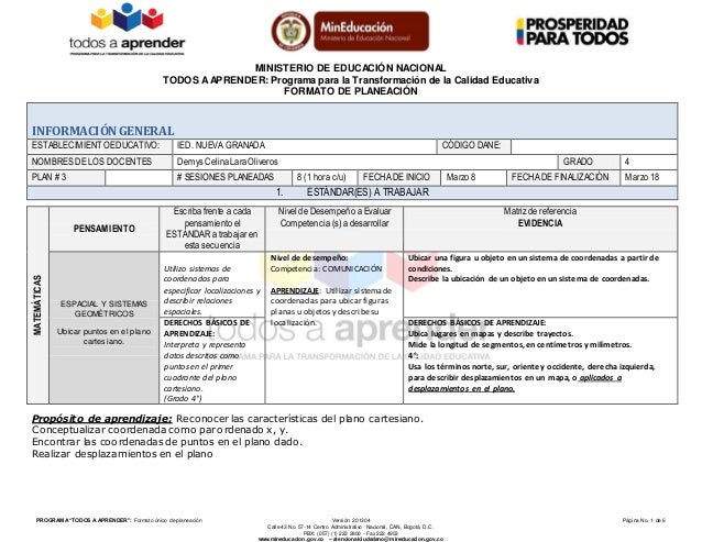formato de planeacion de clases