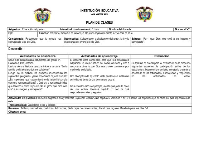 planeamiento de clases