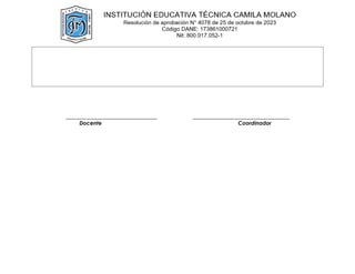 __________________________________ ____________________________________
Docente Coordinador
 