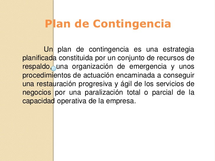 Plan de contingencia