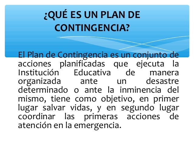 Plan de contingencia
