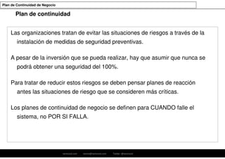 Plan de Continuidad de Negocio | PDF