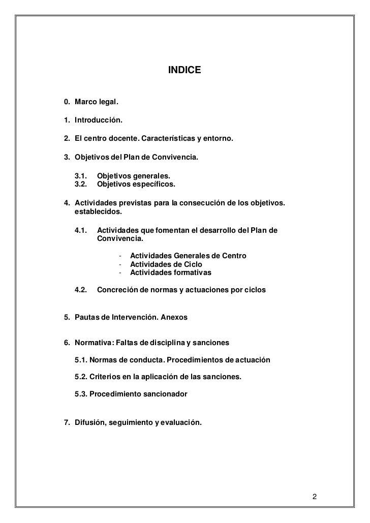 Plan De Convivencia
