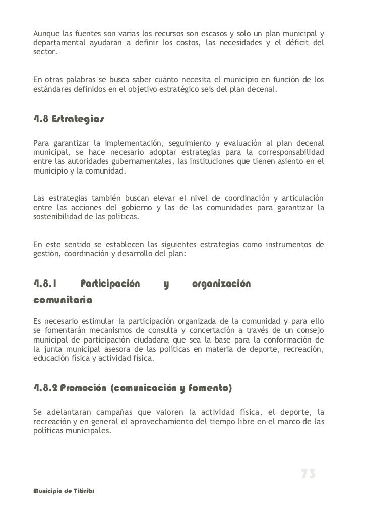 Plan De Desarrollo Deportivo 2012 2022