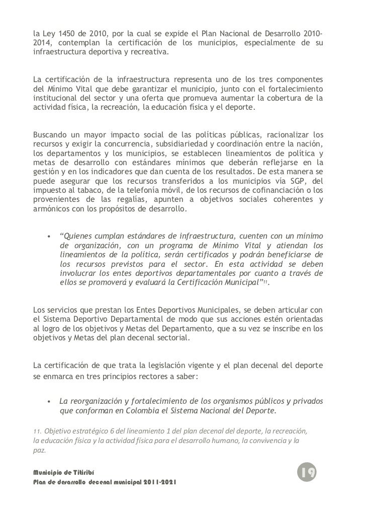 Plan De Desarrollo Deportivo 2012 2022