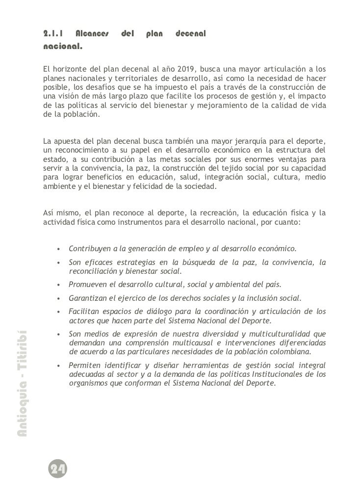 Plan De Desarrollo Deportivo 2012 2022