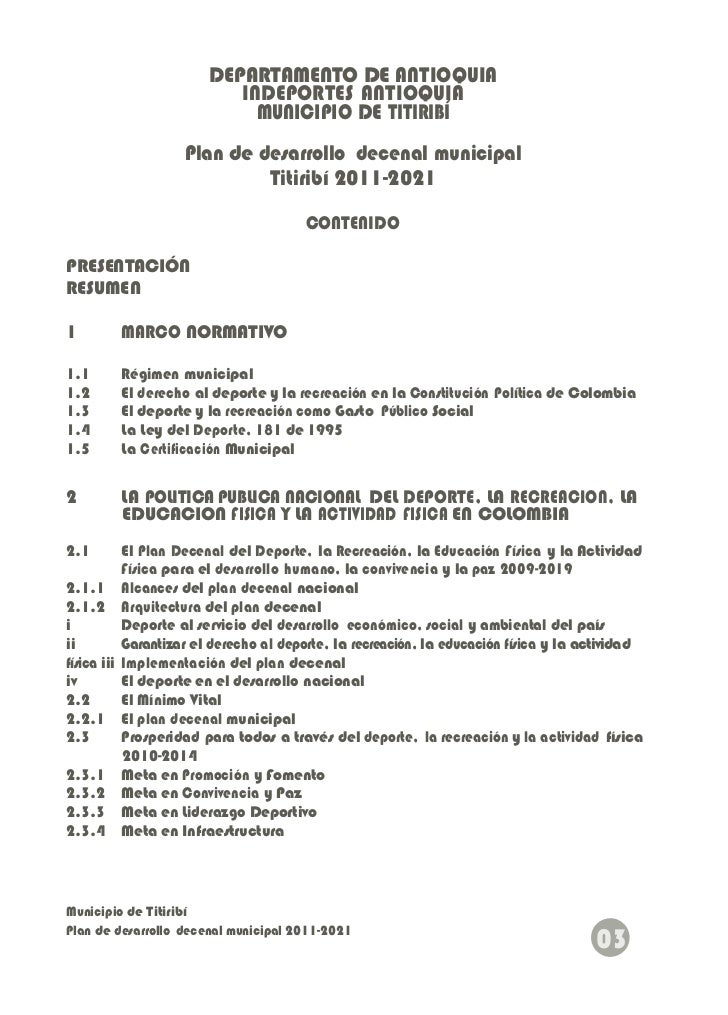 Plan De Desarrollo Deportivo 2012 2022