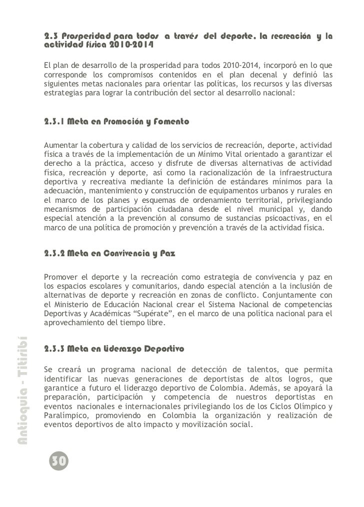 Plan De Desarrollo Deportivo 2012 2022
