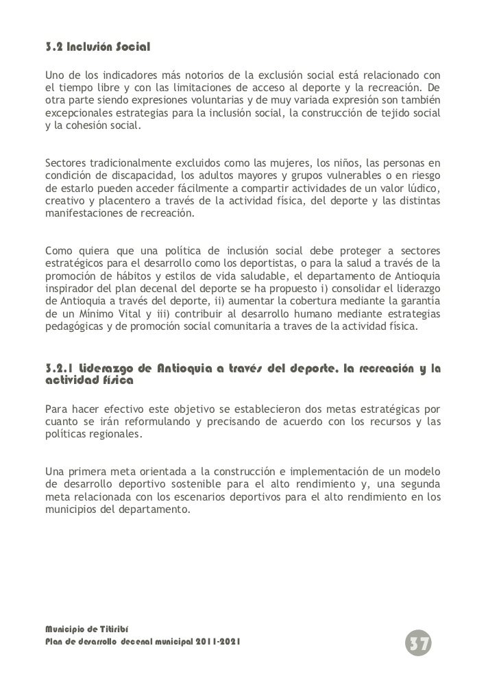 Plan De Desarrollo Deportivo 2012 2022