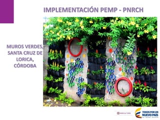MANIZALES
IMPLEMENTACIÓN PEMP - PNRCH
17/05/2013
MUROS VERDES,
SANTA CRUZ DE
LORICA,
CÓRDOBA
 